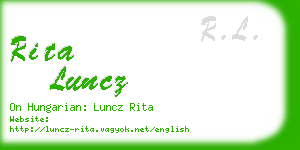 rita luncz business card